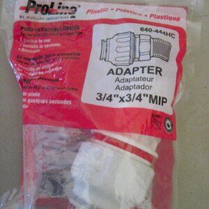 PROLINE BY MUELLER Push Connect~Fit 3/4 x 3/4 MIP Plastic Adapter 640-444HC~New